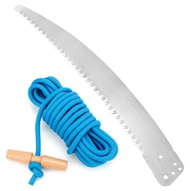 15 Inch Pole Saw Blade & 20 Ft Tree Pruner Rope for Fiskars Extendable Pole Pruner, Manual Tree Trimming Replacement Kit for Fiskars, Including Branch Cutter Blade & Long Rope with Handle (PR-20)