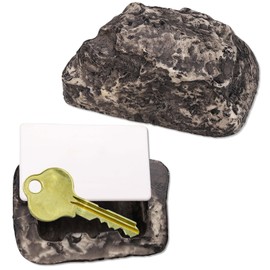 Dexspoeny Rock to Hide Key Outside - Fake Stone Looks Real, Secret Outdoor Key Holder Safe Box for Yard House Necessities - D-Rock Shape