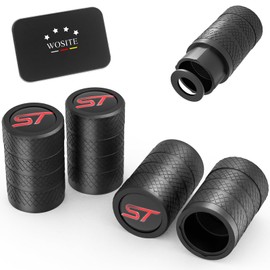 WOSITE 4Pcs/Box ST Tire Valve Stem Caps with O Rubber Ring & Plastic Liner, Corrosion Corrosion Resistant Leak-Proof, Universal Metal Valve Stem Covers for Ford Series Accessories