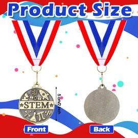 Quelay 30 Pcs 2'' Award Medals Bulk Gold Winner Medals with Neck Ribbons Metal Trophy Award Prize Gift for Tournaments, Competitions, Party, Kids and Adults (Stem)