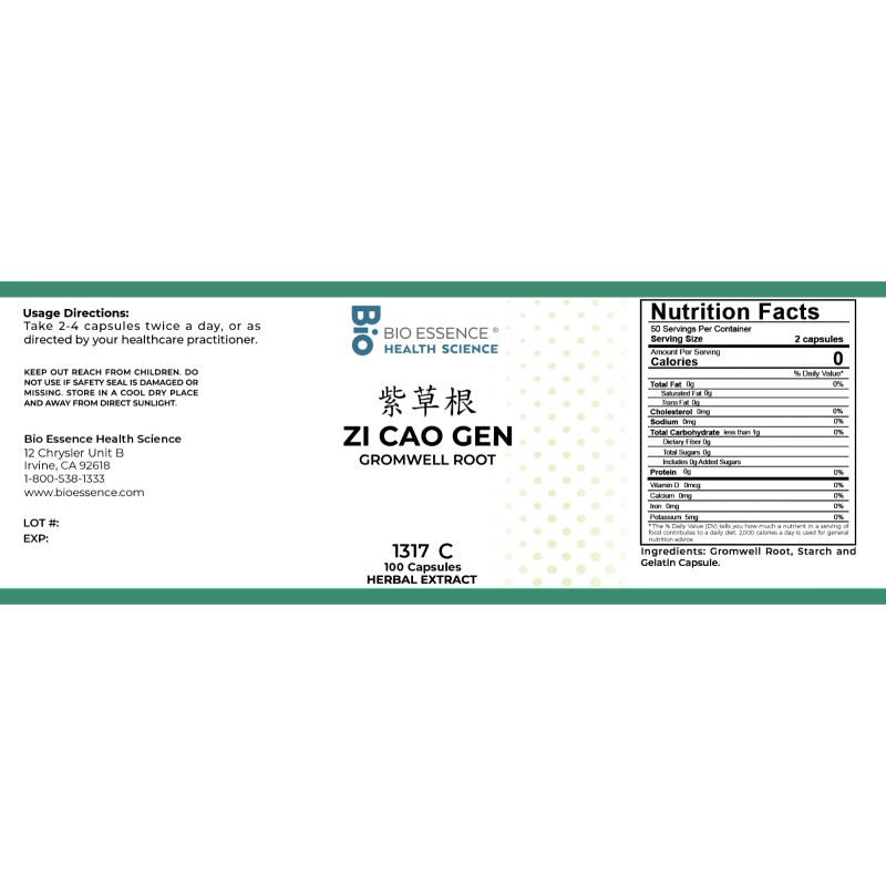 Bio Essence Health Science 1317C Zi Cao Gen, Lithospermum Root
