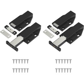 4 Pack Magnetic Push Latch Jiayi Heavy Duty Push Touch Latches for Large Door Push Release Latch Kitchen Drawer Push Catch Press Out Latch, Black