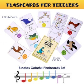 MINIARTIS Music Flash Cards for Kids | Learning to Read Musical Notes | Educational Color Coded Flashcards for Toddlers | Larg Size Cards