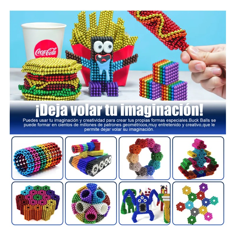 Antiestres Juguetes Juego Magnéticas De Bolas 216 Piezas Kit