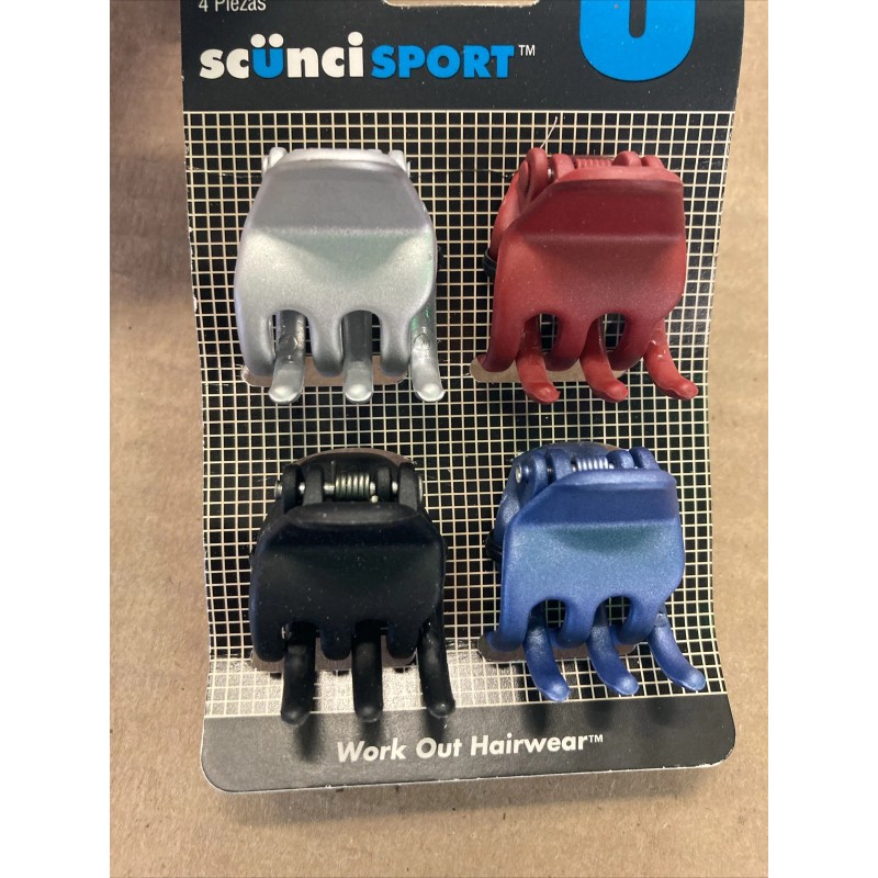 scünci Scunci Sport 4-Piece Colored 1” Jaw Claw Clips (12