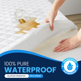 Sunshine Comforts Waterproof Mattress Protector Double, Premium Quilted Soft Mattress Protector Double Bed, Ultimate Comfort and Protection Double Mattress Protector, Hypoallergenic, Easy Care, White