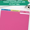 pmybupo Pink File Folders 8.5 x 11 Inch,1/3 Cut Tab