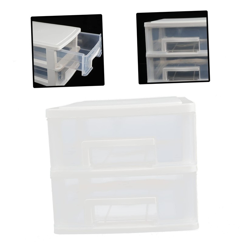 OATIPHO Drawer Organizer Storage Box 2-Layer Desktop Storage Tool Transparent