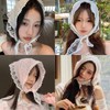 2 Pack Lightweight Lace Trim Head Scarves - Boho Floral