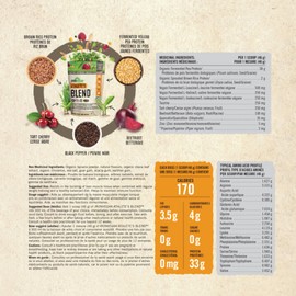 Iron Vegan Athlete's Blend Protein Powder Natural Vanilla, Assists in Building Lean Muscle Tissue. With 33g of Plant Protein and 8g of Vegan BCAAs, Non-GMO, Vegan, Gluten-Free, Canadian-Made, 1kg