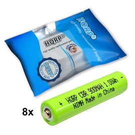 HQRP 8-Pack Ni-Mh Rechargable Batteries 1.2V 600mAh Compatible with GEMEE UHF462-467MHz T338-Pink Walkie Talkies for Kids