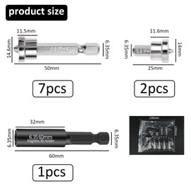 Oiieco 9Pcs Drywall Screw Depth Setter, 1/4 Inch Hex Shank Drywall Screw Driver Bit with 60mm Extension Socket Drill Bit Holder,Drywall Bit,Plasterboard Drill Attachment for Plasterboard Locating