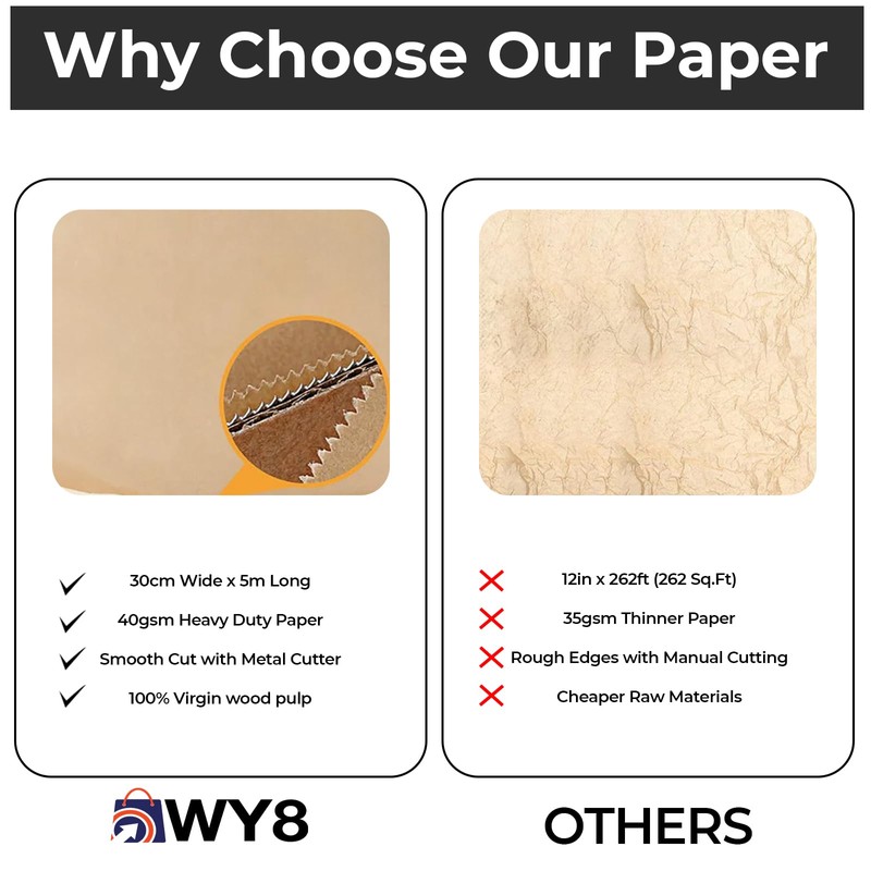 Baking Paper 50m Baking Parchment Paper Unbleached Premium Quality Greaseproof