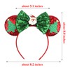 Kiddale Christmas Mouse Ears Bow Headband Sequin Hair Hoop for