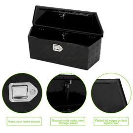 PRFFWK 35 Inch Trailer Tongue Box, Heavy Duty Aluminum Box Tool Chest Storage for Truck Bed Pickup RV with Lock and Keys-35 x 12 x 12 inch,Black