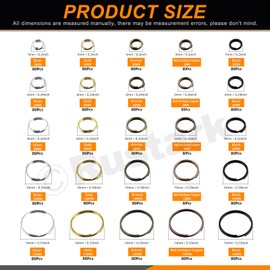Rustark 2000Pcs 5 Sizes Assorted Colors Metal Key Rings Set Split Key Chain Rings Double Closed Jump Rings Car Key Dog Tag Ring for Jewelry Making DIY Craft Accessories