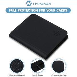 Toploader Binder, HYMENEX 9 Pocket Top Loader Card Binder for Trading Cards Top Loader Card Storage Holds 288 Toploaders for 3" x 4" Rigid Card Holders and Sports Cards - Black