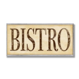 Stupell Home Décor Bistro Rectangle Kitchen Wall Plaque, 7 x 0.5 x 17, Proudly Made in USA