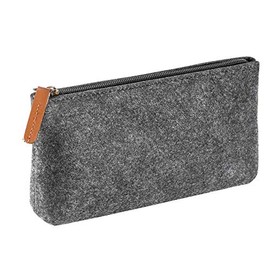 Semilyn Felt Makeup Pouch Zipper Makeup Bag Zipper Travel Bag Makeup Organizer Pencil Bag Pen Case Cosmetic Bags For Toiletries,Cosmetics, Travel Item, Gadgets,Pens, Pencils, Highlighters (Grey)