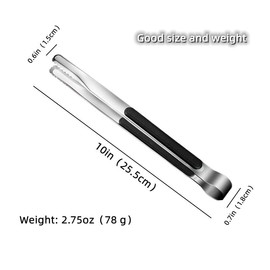 3 pinzas para barbacoa, pinzas para barbacoa coreanas, pinzas para parrilla, pinzas de cocina para cocinar, pinzas de carne de acero inoxidable, pinzas de alimentos resistentes, pinzas para pan, pinzas para hielo (negro)