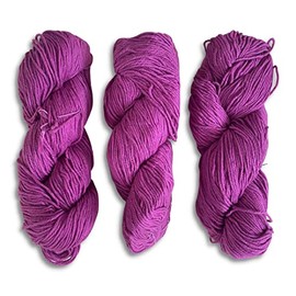 Revolution Fibers Hand Dyed Glossy Cotton Yarn Solid Colored | 4 Ply, DK Weight 100 Grams, 200 Yards Per Skein | Perfect for Weaving, Crafting, Crochet, Knitting (Peacock Purple)