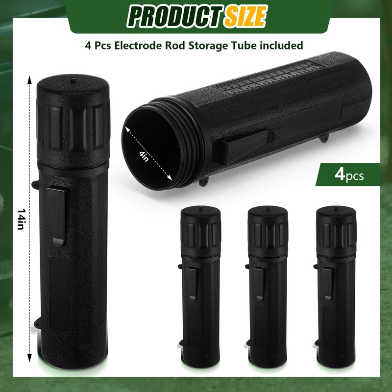 Zonon 4 Pcs Electrode Rod Storage Tube 14 Inch Airproof