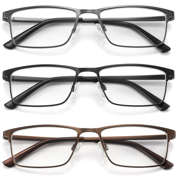 acavefox acavefox 3 Pack Blue Light Blocking Reading Glasses Men
