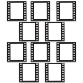 Beistle 10 Piece Customizable Filmstrip Photo Booth Fun Frames, 12"- Hollywood Movie Themed Party Supplies, Made in USA Since 1900