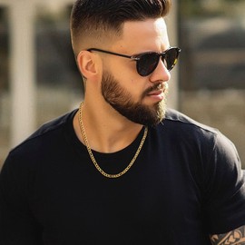 U7 Classic Figaro Chain for Men and Women Stainless Steel / 18 Carat Gold-Plated 1+3 Link Chain Hip-Hop Chain 3/5/9/12 mm Wide Figaro Chain Necklace Jewellery Accessory in 46/51/55/61/66/71/76 cm,