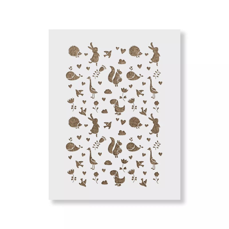 Stencil Revolution Cute Animals Pattern Wall Stencil - Durable &