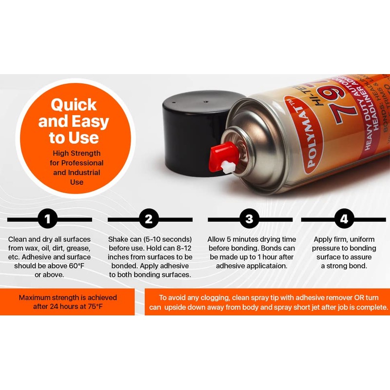 Polymat 797 Hi-Temp Professional RV/Camper Spray Glue Heat and Water