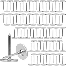 Lekgavd 120pcs Flat Head Thumb Tacks for Wall, Silver Heavy Duty Upholstery Push Pins, 0.4" x 0.6" Decorative Wall Pins Nails for Furniture, Office, DIY Crafts