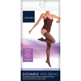 SIGVARIS Women's Sheer Fashion 120 Thigh High Compression Hose 15-20mmHg