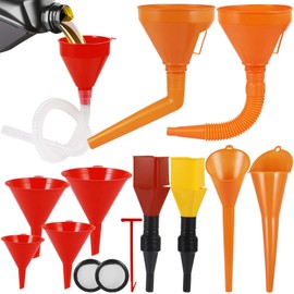 Sinofort 11 Piece Filling Funnel Set, Car Funnel with Hose, Flexible Plastic Funnel Set, Large Oil Funnel, Universal Car Oil Filling Funnel for Workshop, Kitchen, Oil, Drinking, Petrol