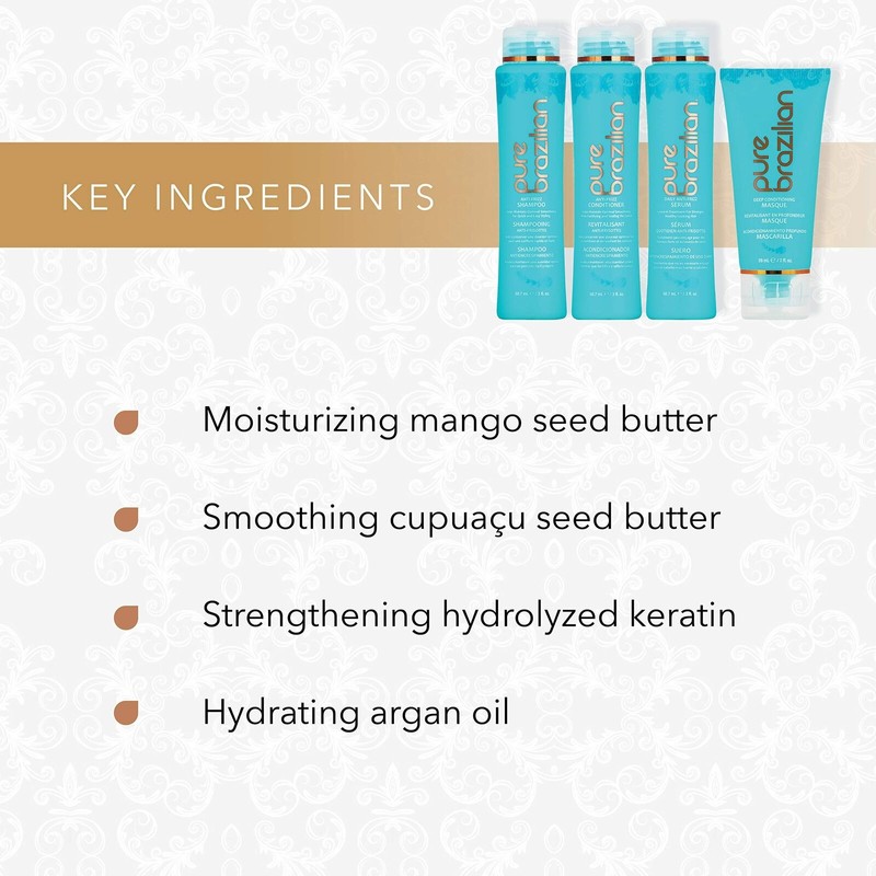PURE BRAZILIAN - 4 Piece Essential Travel Size Kit: Anti-Frizz