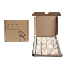 Peony Blush Suede Luxury Botanical Soy Wax Melts Gift Set - 16 Highly Scented Melts Various Scents - Perfect for Gifts, Mothers Day, Birthday (Peony & Blush Suede)