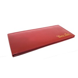AKSHIDE Leather Cheque Book Holder/Cover/Wallet (Burgundy)