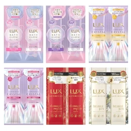 LUX Shampoo Trial Set, 0.7 oz (20 g) x 6 Pieces, Travel Sachet, Bath Glow, Luminique, Crystal