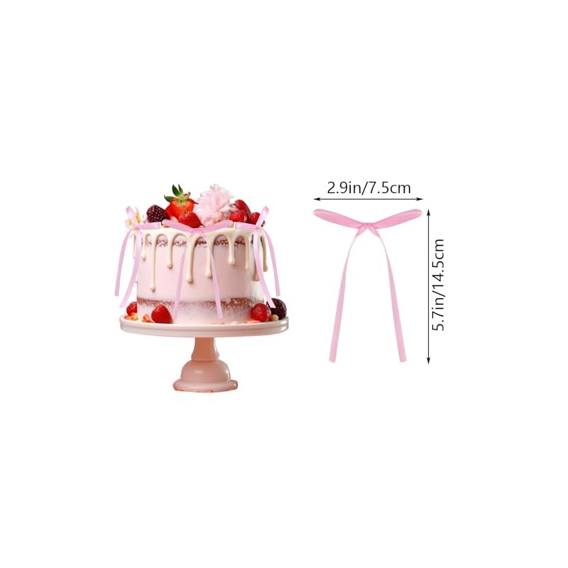 20Pcs Bow Cupcake Toppers - Bowknot Ribbons Coquette Party Decorations