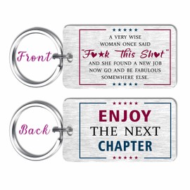 EE&YU New Job Keyring, New Job Gifts for Women, Good Luck on Your New Job Key Ring, Coworker Enjoy the Next Chapter Present