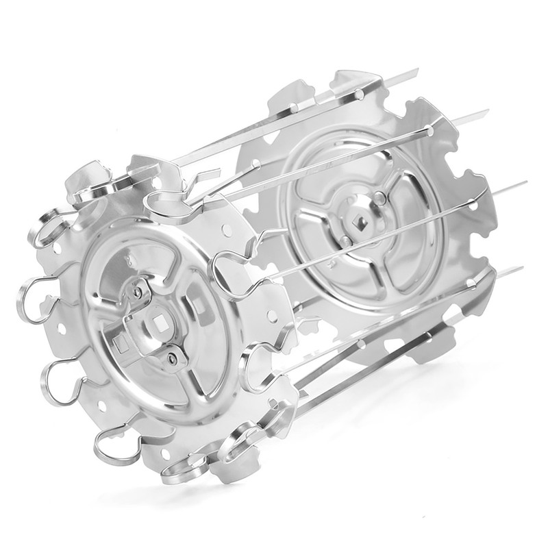 Stainless Steel Roaster Electric Oven Barbecue Skewers Needle Cage Set
