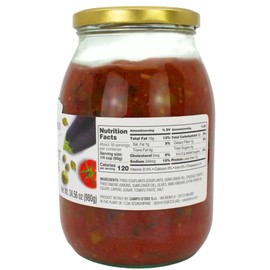 Sicilian Eggplant Caponata, Appetizer, Big Jar 34.5 oz, Sicilian recipe for Antipasto, side dish or pasta with Eggplant, Tomato, Onion, Celery, Olives and Capers. 100% Made in Italy, Campo D'Oro