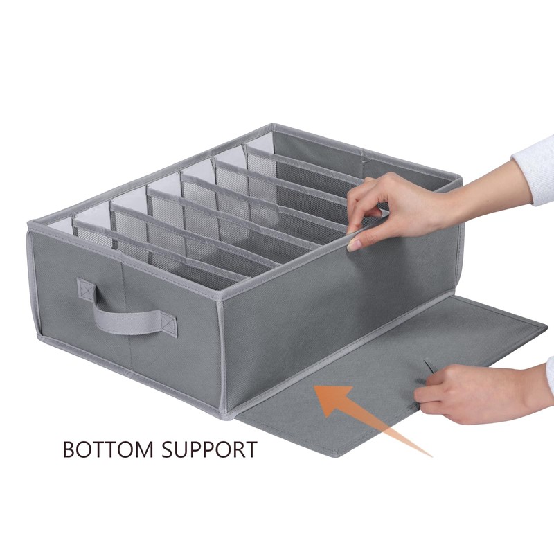 Zilink Upgraded Underwear Drawer Organizer with Support Board, Clear Drawer,