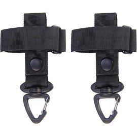 Tactical Gear Glove Holder Strap, Key Ring Tactical Keychain Nylon Gear Keeper Glove StrapMolle Buckle (Black, One size)