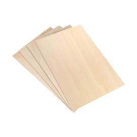 HugeDE 4 Pcs 2mm Thin Wood Sheets Unfinished Wooden Sheets Wood Squares Boards Rectangle Wood Cotouts Thick Wood Slices Craft Blank Wood Pieces 300 x 200 x 2 mm