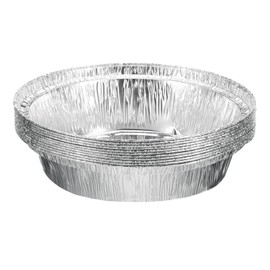 HARFINGTON 10pcs Aluminum Foil Pie Pans 6.3" Round Disposable Non-stick Baking Pans for Pies Quiches Tarts Baking Cooking Reheating Parties, Silver