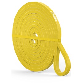 Iron Core Fitness Pull up Resistance Band Yellow light for Mobility Gym Work. Stretching Therapy Yoga Flexibility.
