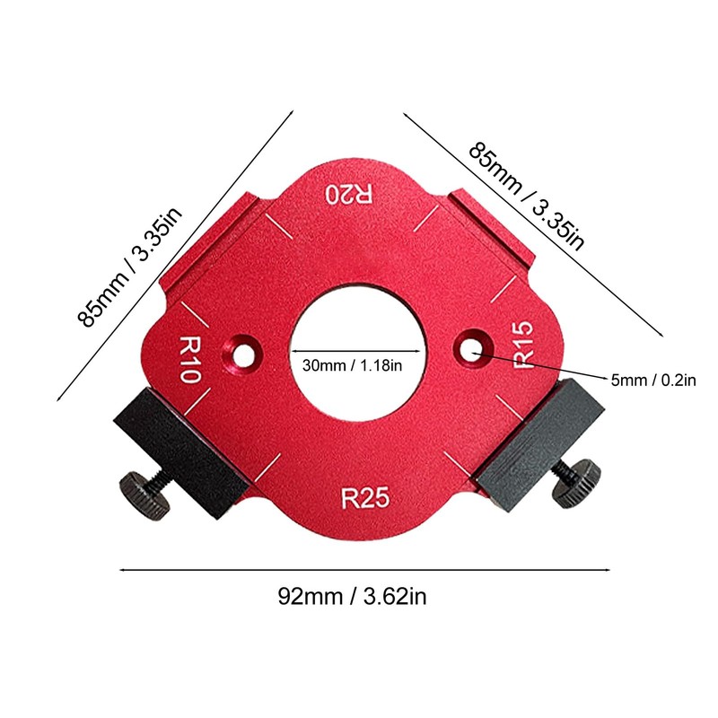 R Angle Arch Template R10/R15/R20/R25, Clear Scale, Multifunctional Radius Stencil,