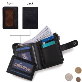 X Wrangler Black Quilted Wallets for Women Small Bifold Ladies Wallet Female Travel Credit Card Wallets, Card Cases & Money Organizers RFID Blocking Wallet with Removable ID Window