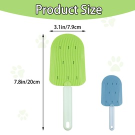 LuckyOpt Cat Tongue Comb, Dual-Use Soft Comb, Grooming Brush, Reducing Knots Massage, Relaxing, Brush for Cats, Dogs, Rabbits (Green)